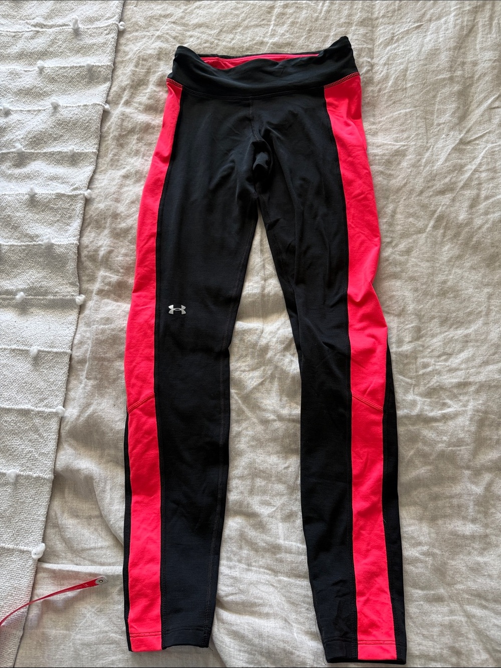 Under Armour Black and Hot Coral Women's Performance Leggings